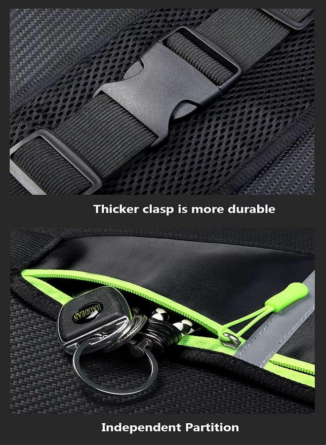 WILDHORN Running Waist Bag for Men & Women | Slim Waterproof Sports Belt with Dual Zipper Pockets, Reflective Strip & Adjustable Strap for Gym, Jogging, Cycling & Travel (Black) - Image 5