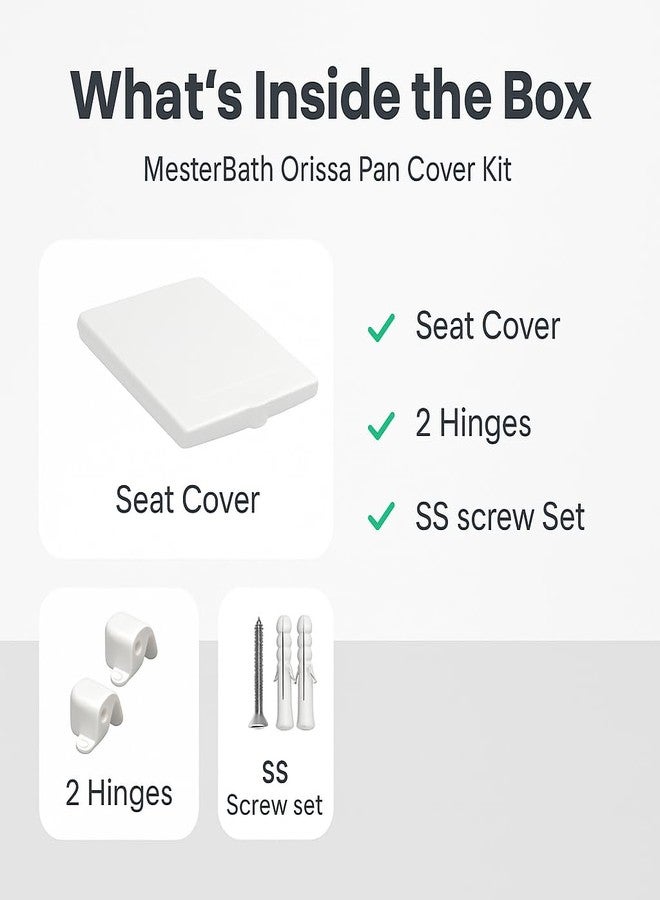 MESTERBATH Indian Toilet Seat Cover for Orissa Pan | Perfect Fit Indian Commode Seat Cover | Specially Designed for Orissa Pan Toilets | Strong, Comfortable | Size 56 x 42 cm - Image 3