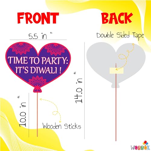 WOBBOX Diwali Decoration Happy Diwali Party Props (28 Pcs, Multi Colour) - Image 3