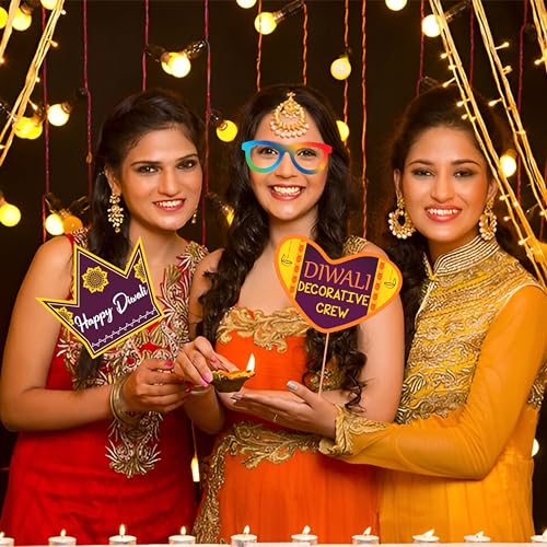 WOBBOX Diwali Decoration Happy Diwali Party Props (28 Pcs, Multi Colour) - Image 5