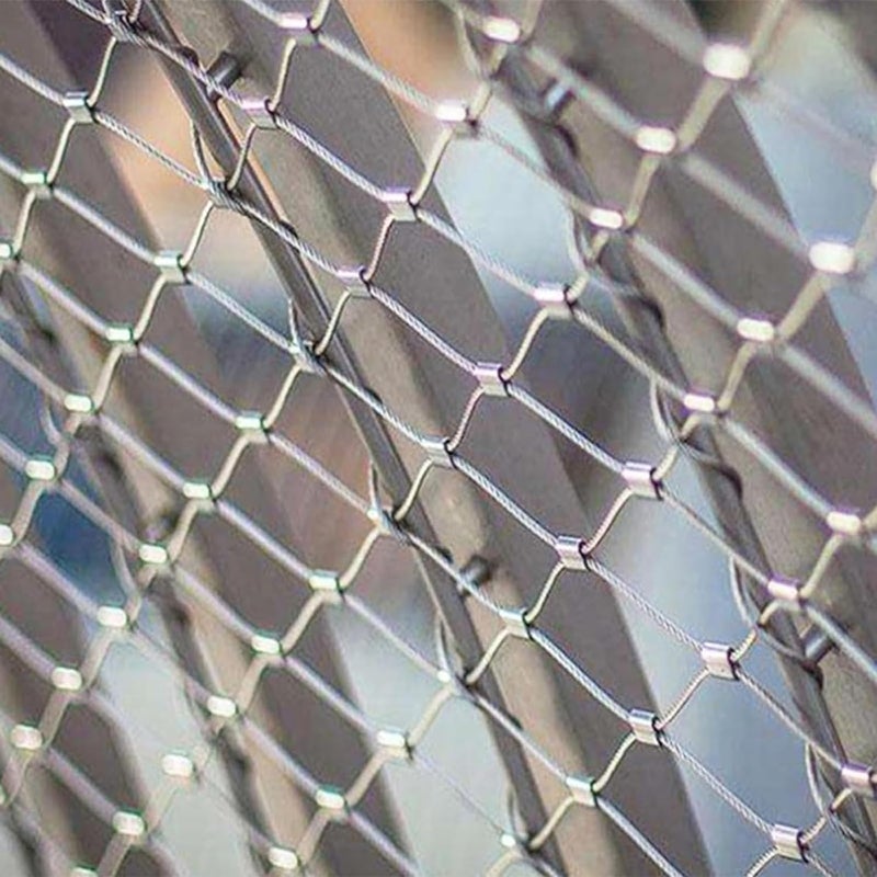 Stainless Steel Rope Wire Mesh Stainless Steel 304 Mesh, Stair Protection Net，Durable Deer Fencing Net，Woven Net Garden Netting for Zoo Cage Fence, Balcony, Stair(2x6m) - Image 1