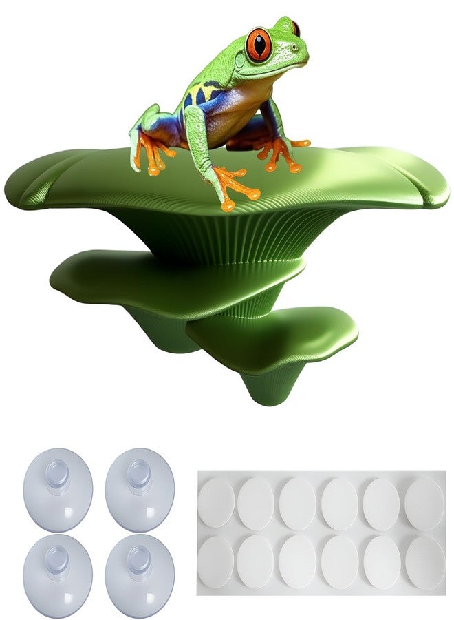 Okueejur Mushroom Decor for Reptile Tank, Fish Tank, Pet-Safe Bearded Dragon Tank Accessories, Realistic Terrarium Plants for Crested Geckos, Frogs,Realistic Habitat Ornament (Lime Green) - Image 1