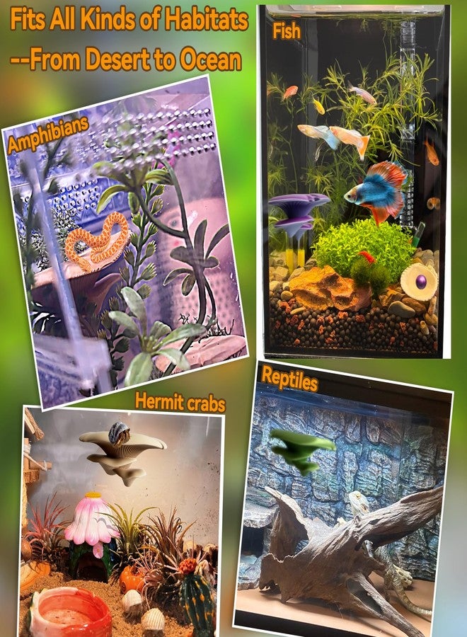 Okueejur Mushroom Decor for Reptile Tank, Fish Tank, Pet-Safe Bearded Dragon Tank Accessories, Realistic Terrarium Plants for Crested Geckos, Frogs,Realistic Habitat Ornament (Lime Green) - Image 5