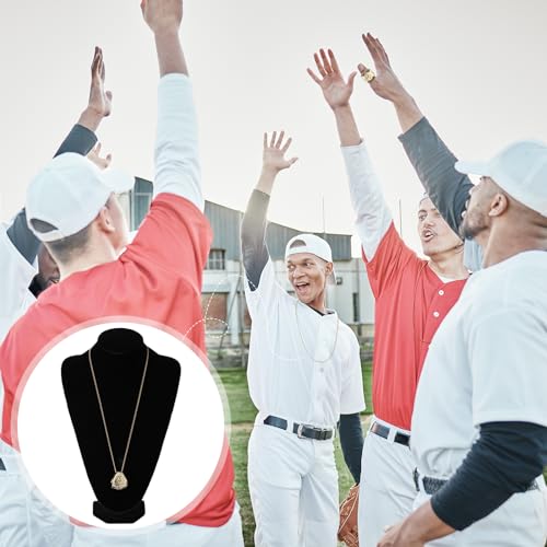 Landical 12 Pcs Gold Baseball Championship Rings Ball Games Championship Trophy Rings Sport Ball Award Gift with Display Neck Chain and Stand for Tournament or League Champion Winner - Image 4