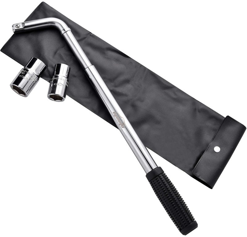 EPAuto Telescoping Lug Wrench Wheel Wrench with CRV Sockets 1719 2122mm