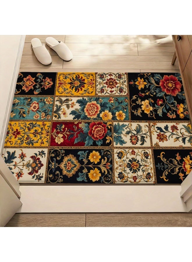 بساط باب بوليستر، بتصميم عربي مغربي، للاستخدام الداخلي والخارجي، بساط أرضية غير قابل للانزلاق - Image 5