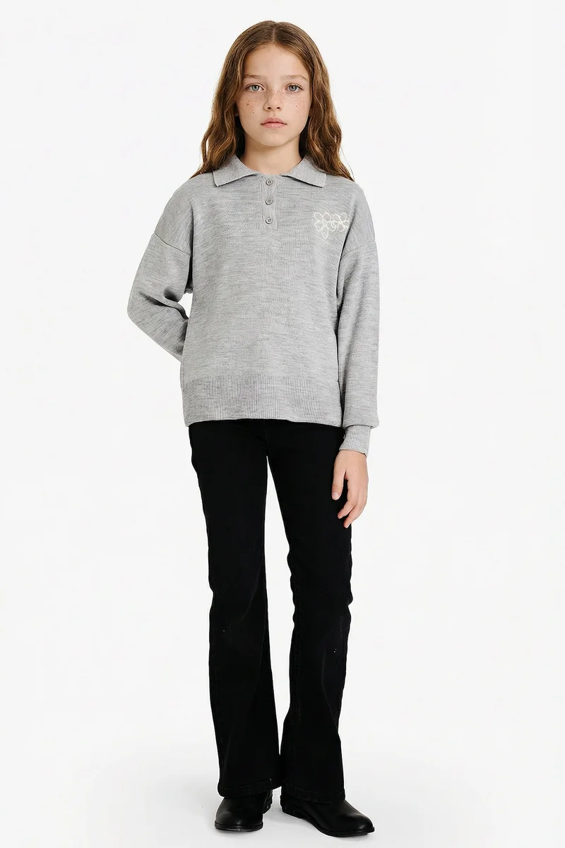 Defacto Girl Regular Fit Polo Collar Pullover