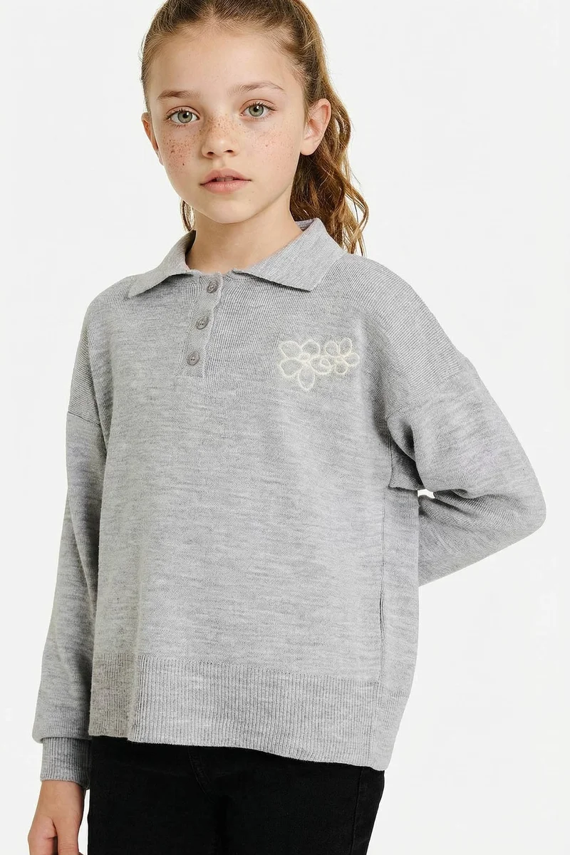 Defacto Girl Regular Fit Polo Collar Pullover