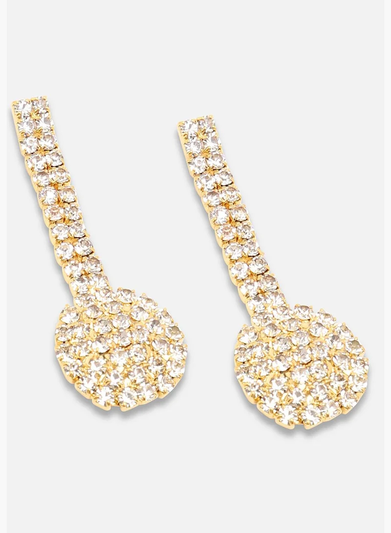 SOHI Gold Plated Party Designer Stone Necklace and Earring Set For Women