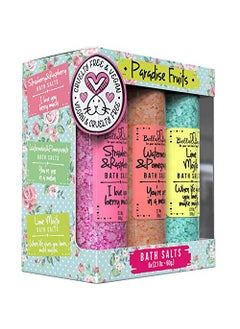 Bella  Bear Paradise Fruits Bath Salts Foot Soak Detox Fruity Scents Gift  Pack of 6 2oz