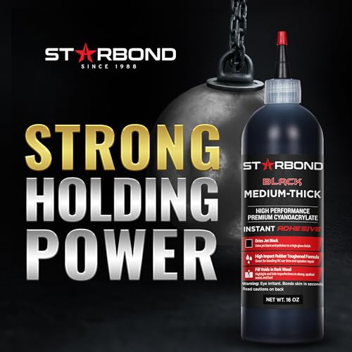 Starbond Premium Grade Cyanoacrylate (CA) Super Glue by STARBOND - 16 OZ Complete Refill KIT (453-gram) - Black Medium-Thick Knot Filler 500 CPS Viscosity Adhesive for Woodworking, Woodturning, Carpentry - Image 3