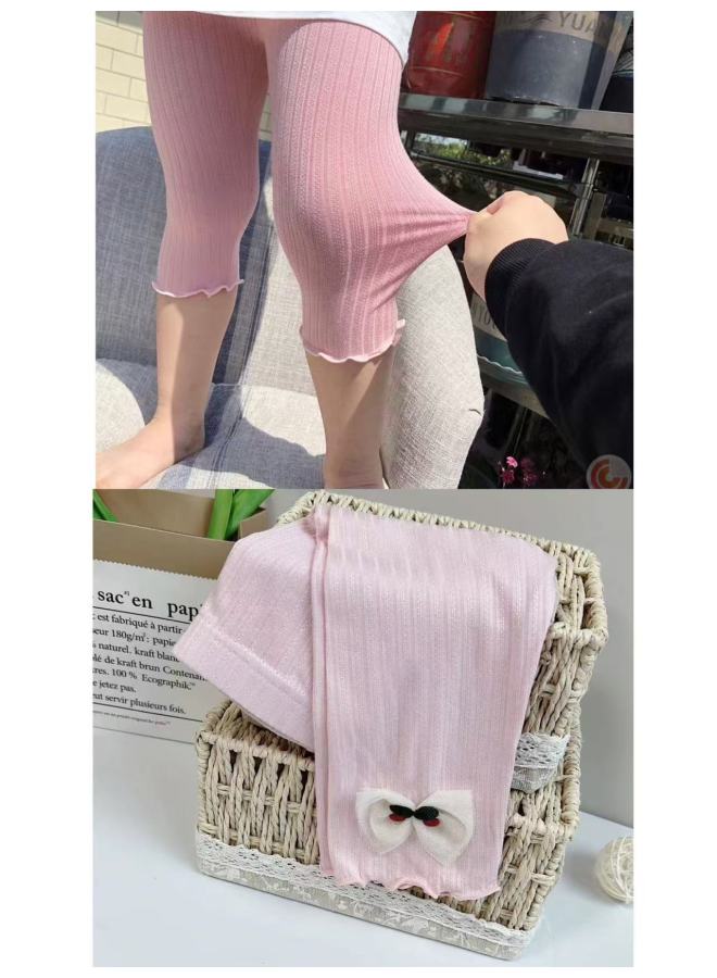سراويل ليغينغ رقيقة من مودال للصيف للفتيات مع تنورة، سراويل ليغينغ من الفئة A للصيف للفتيات - Image 1