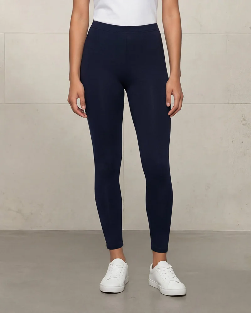 Redtag Women Navy Long Length Leggings