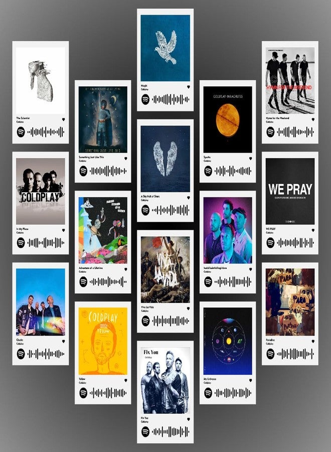 INDOART NET - Coldplay Poster | Coldplay Photocards Mini Posters Kit (Set of 16) | Collage Kit Photocard Size (8 x 6 cm) Posters for Phone Accessories, Bedroom, Office, Living room (Coldplay) - Image 1