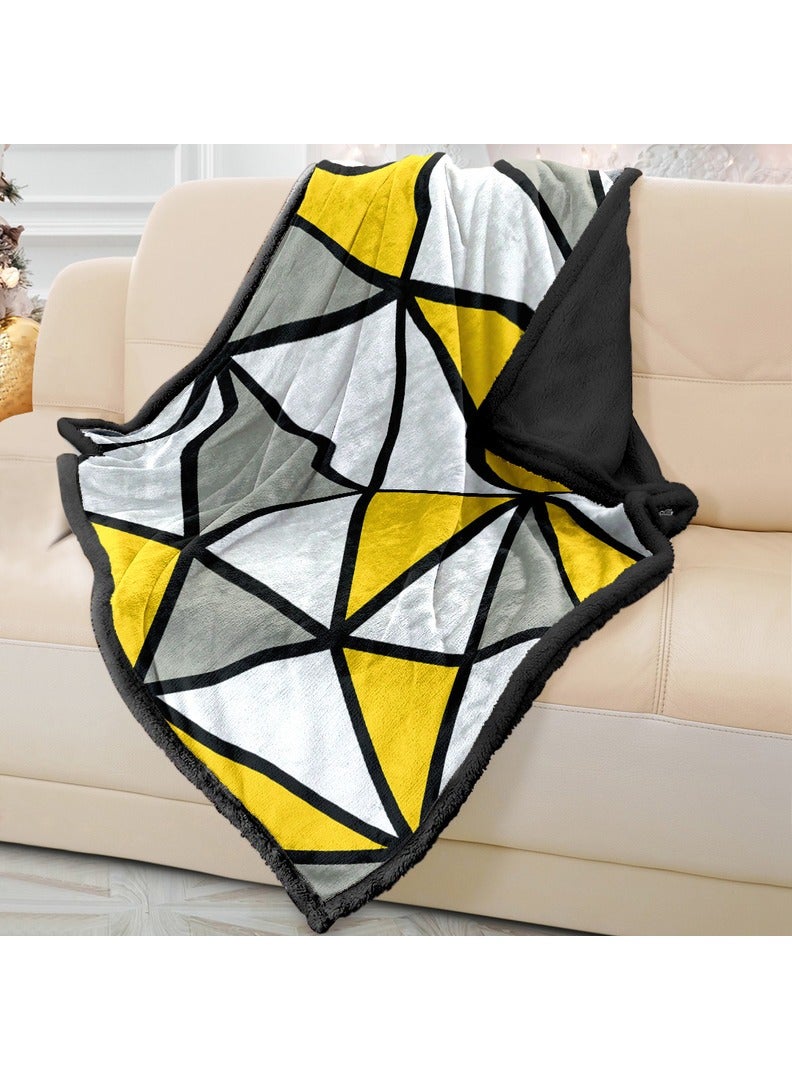 ريزاريز رمي بطانية أريكة هندسية صفراء ناعمة - Image 2