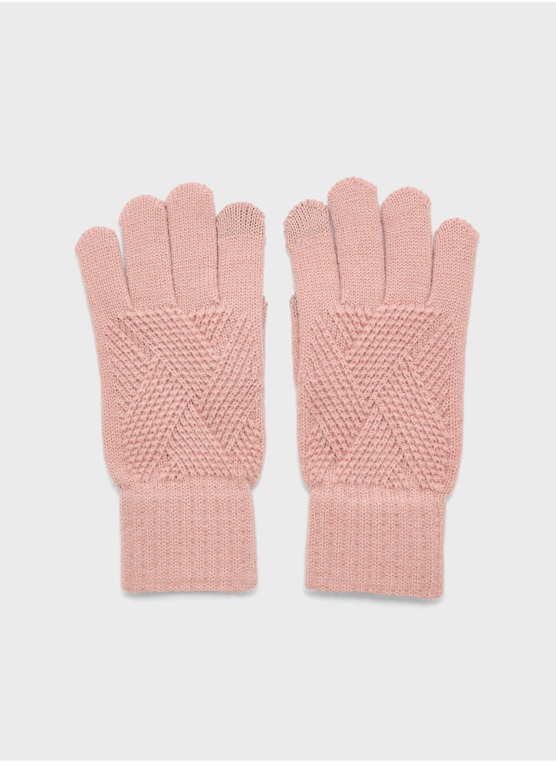 ELLA Knitted  Patterned Winter Glove  - Image 1
