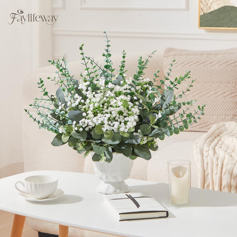 Faylifeway 120 Pcs 4 Kinds Mixed Eucalyptus Greenery Stems, Baby Breath Flowers Artificial Bulk and Greenery Stems for DIY Bouquets Wedding Home Floral Decor - Image 2
