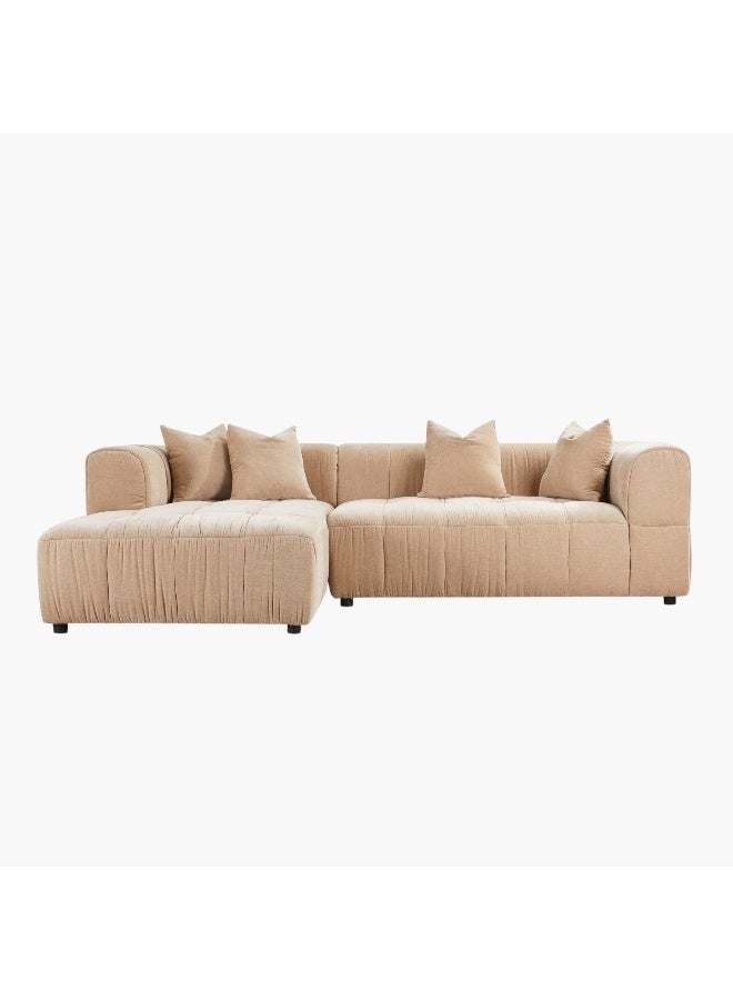 Home Box Blob 4-Seater Sectional Fabric Left Corner Sofa with 4 Cushions  - Image 4