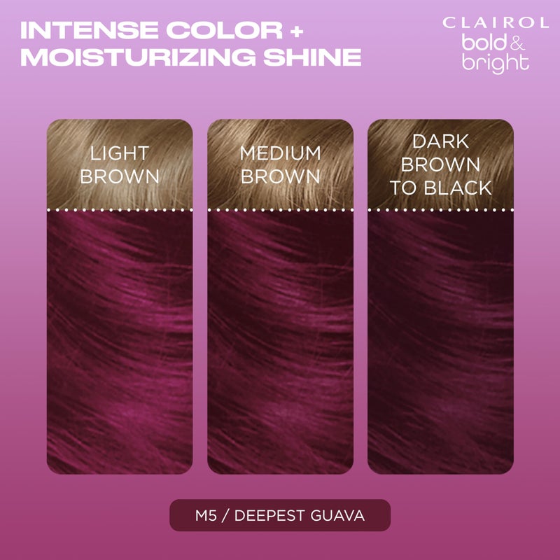 Clairol Bold & Bright Permanent Hair Dye, M5 Deepest Guava Hair Color, Pack of 1 - Image 3