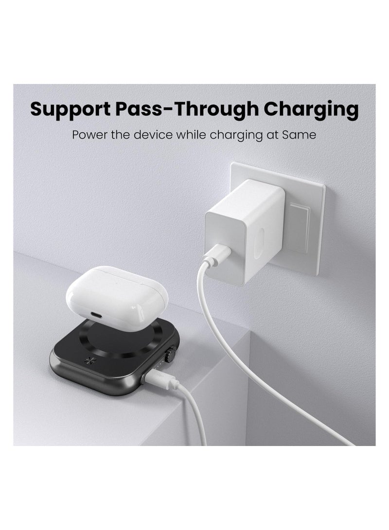 Magnetic Portable Charger, 5000mAh Wireless Magnetic Power Bank, Smallest 3-in-1 Magsafe Power Bank, 22.5W Fast Charging USB-C Magsafe Battery Pack for iPhone 15/14/13 Series and more, Airpods  - Image 4