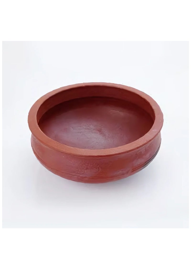 Ayda وعاء كاري من الطين الطبيعي مصنوع يدويًا في الهند 25 سم - Image 2