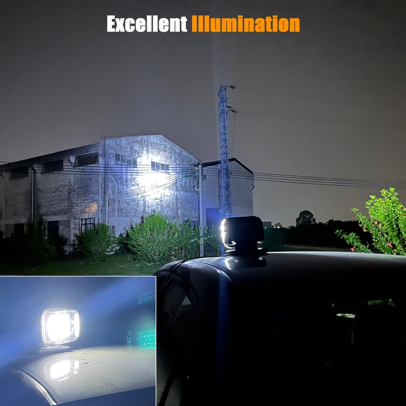 OEOVON Magnetic Spotlight for Truck, Auto Home-Position Spot Light for Trucks, Remote 360 Rotating Marine Search Light for Boat, (12V-24V LED Black) - Image 2