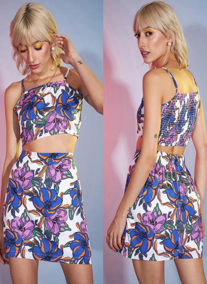 SASSAFRAS Floral Printed Co-Ord Set for Women