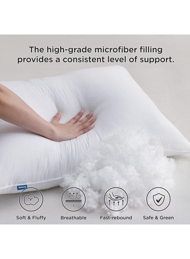 Bedsure Bedsure Standard Pillows Dorm Bedding - Bed Pillows for Sleeping Hotel Quality, Firm Standard Pillows 2 Pack, Supportive Down Alternative Pillow for Side and Back Sleeper  - Image 2