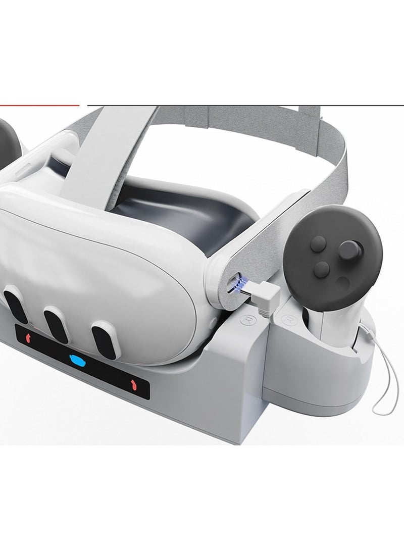 قاعدة شحن متوافقة مع Quest 3، قاعدة شحن مثبتة على الحائط لسماعات الرأس وأجهزة التحكم Quest 3، حامل الشاحن، ملحقات الواقع الافتراضي لكابل من النوع C - Image 2