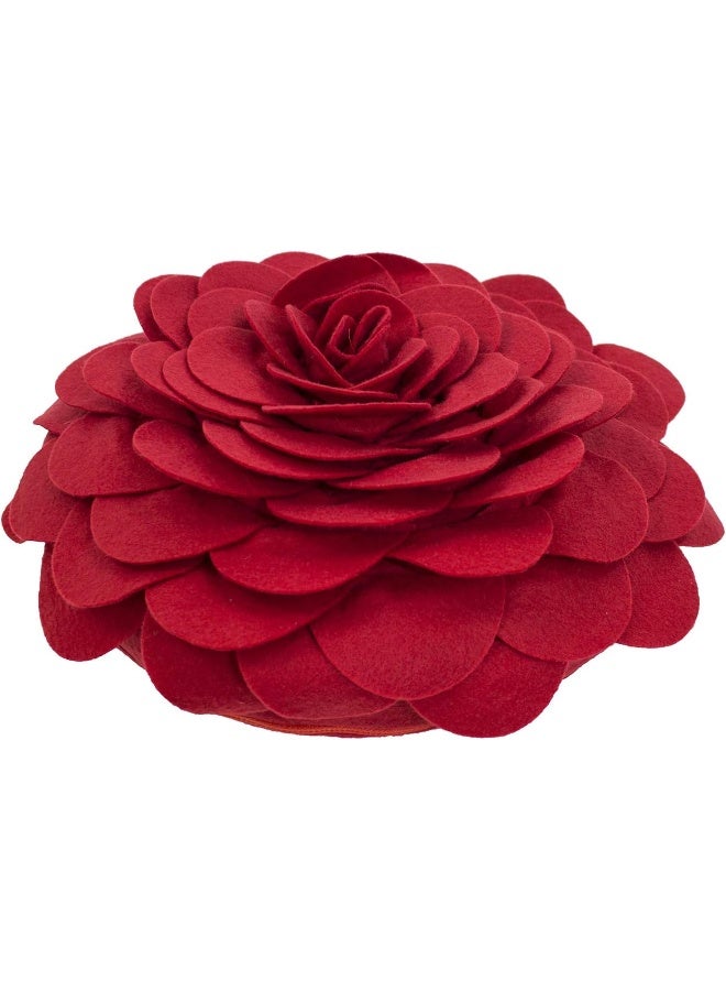 Fennco Styles Evas Flower Garden Decorative Filled Throw Pillow 13 Round  Red Floral Accent Pillow for Home Couch Bed Living Room Holiday and Office Dcor - Image 4