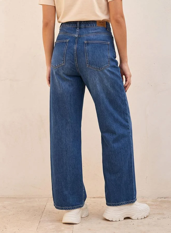Splash FAV  Denim Buttoned Waist Cotton Jeans for Women | Best Price UAE