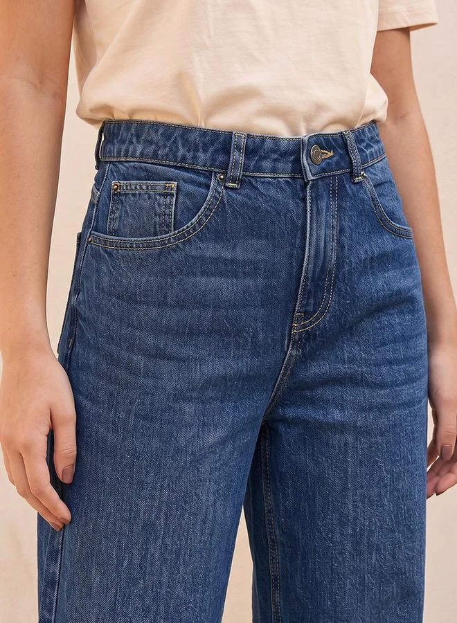 Splash FAV  Denim Buttoned Waist Cotton Jeans for Women | Best Price UAE
