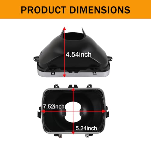 LDMINDA Pair 42437 Headlight Bucket Kit 5X7 Headlight Mounting Replacement for Chevrolet Express GMC Savana 1500 2500 3500 Safari Yukon Topkick Chevy Exprress 4500 K10 K20 K30 Suburban Cadillac Escalade - Image 3