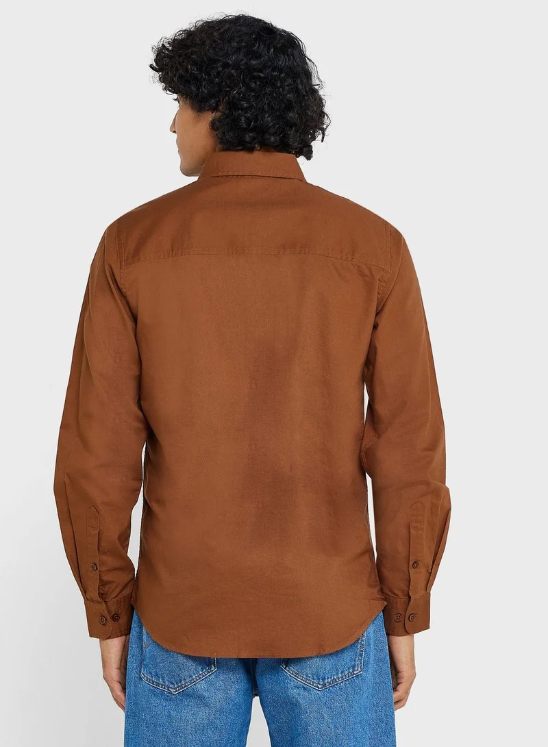 سفنتي فايف قميص قطني نقي كاجوال بجيب واحد