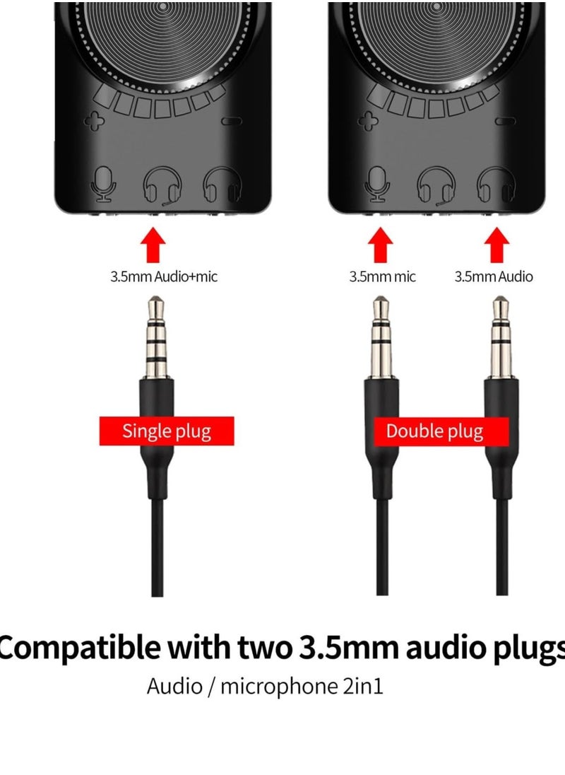 ELLEGLAM USB Sound Card Virtual 7.1 Surround Sound USB External Sound Card Adapter with PUBG Sound Effects for PC/PS4/PS5/Mac/Gaming Headset,Plug and Play  - Image 5