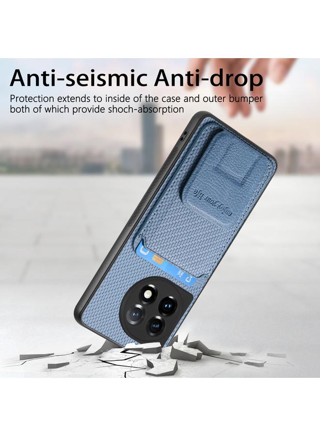 S-TOP Case For OnePlus 10T Carbon Fiber Card Bag Fold Stand Phone Case - Image 3