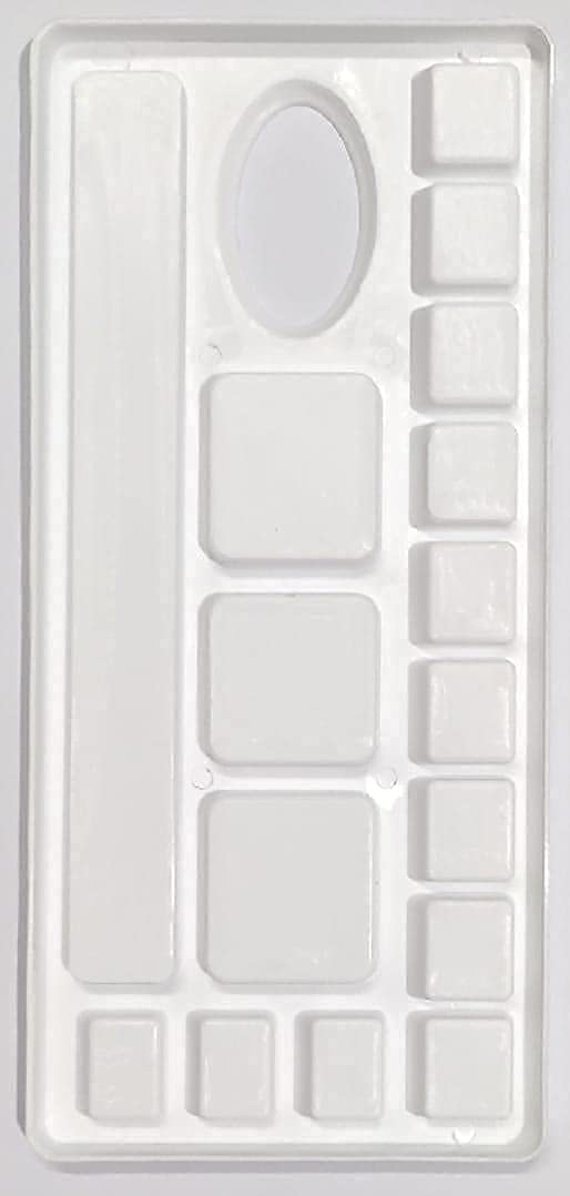 FIRST CLICK Art 12 Wells 301 Kidney Shaped Palette Size 17cms X 22.5cms & New Rectangle Shaped 601 Colour Palette Size 27cms X 12.3cms (Set of 2 pcs) - Image 3