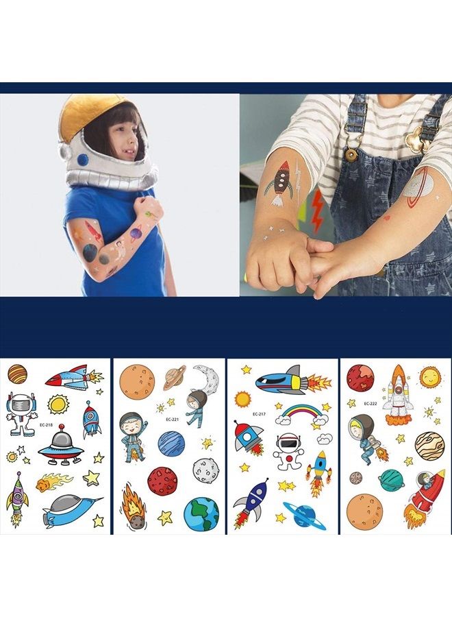 Ooopsi 250pcs Temporary Tattoos for Kids Birthday Party - Featured 4 Series of Cute Waterproof Tattoos for Boys Girls, Dinosaurs,Spaceships,Fish,unicorn - Image 2