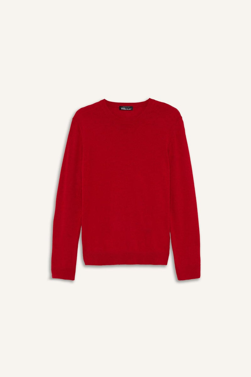 DeFacto Red Woman Crew Neck Regular Fit Long Sleeve Pullover Casual - Image 3