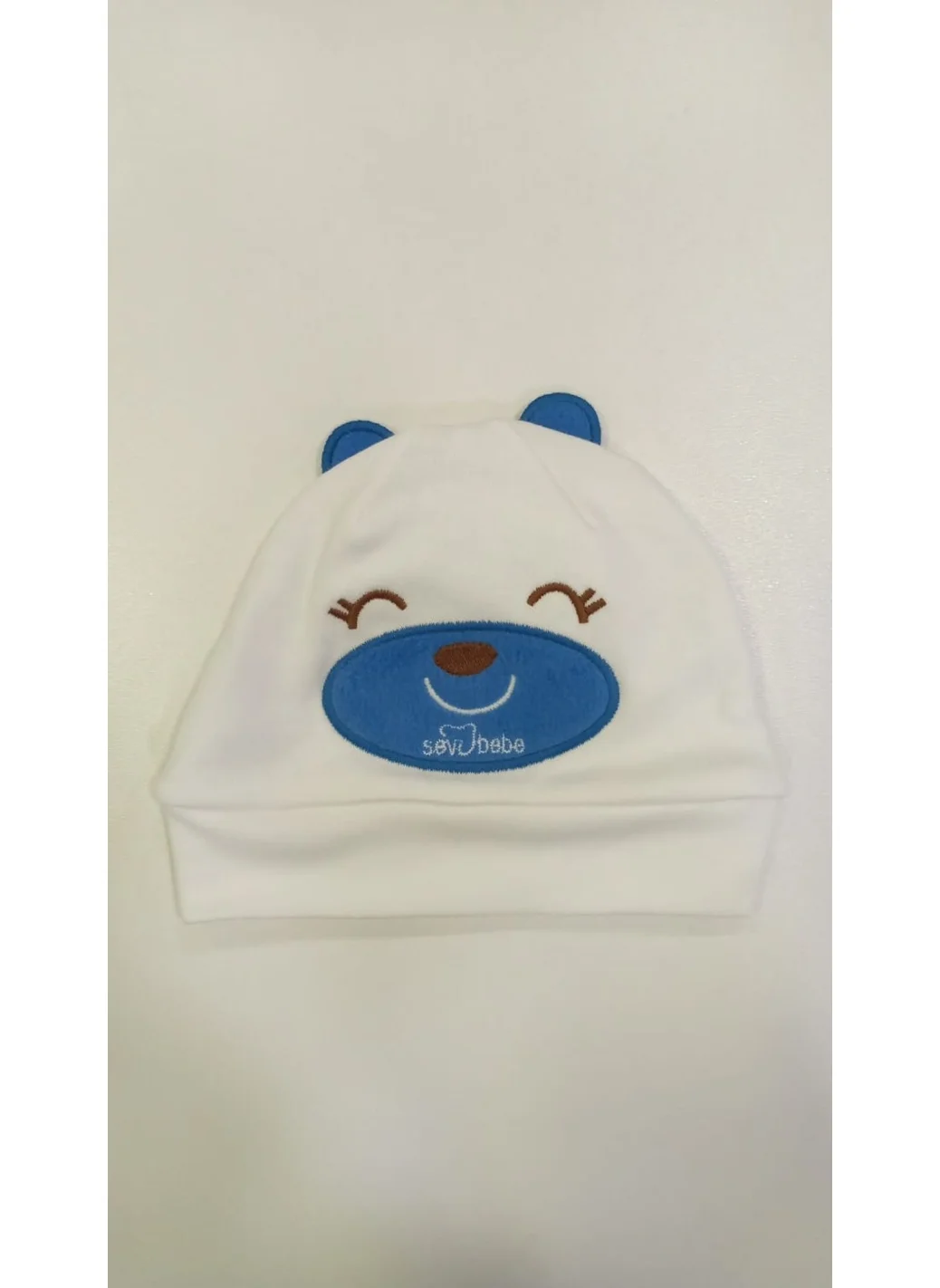 Sevi Bebe Bear Embroidered Newborn Cotton Hat