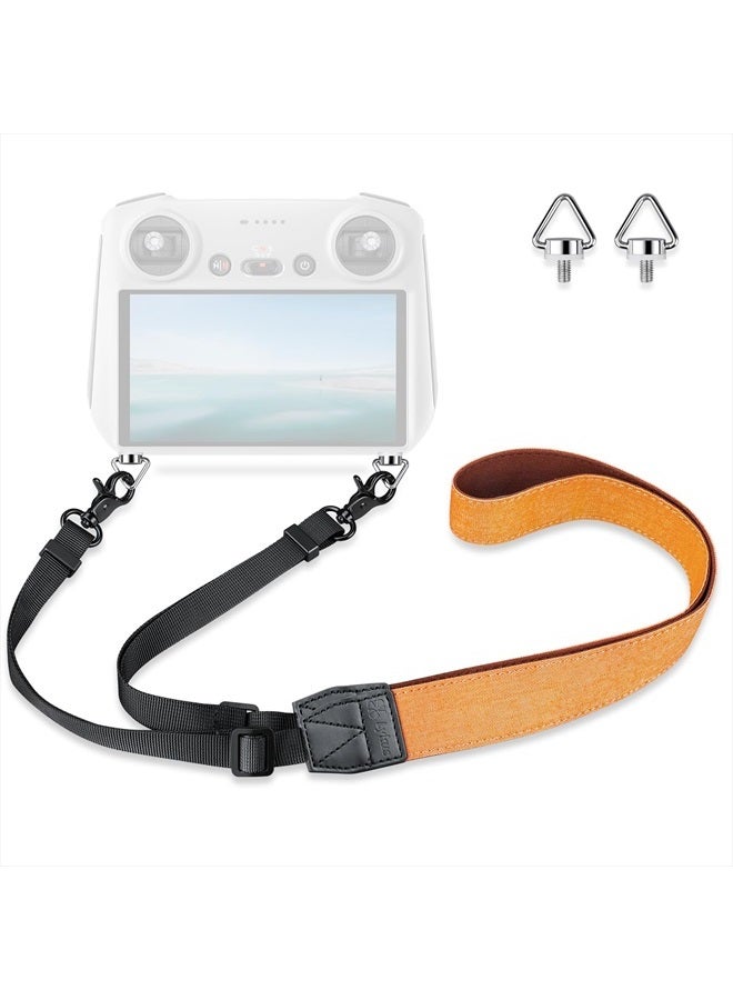 Lykus 2023 Lanyard/Neck Strap/Leash for DJI RC/RC 2/RC Pro, Orange Strap, Triangular Screws, Compatible with DJI Air 3,DJI Mini 3/Pro,Mavic 3/Classic - Image 1