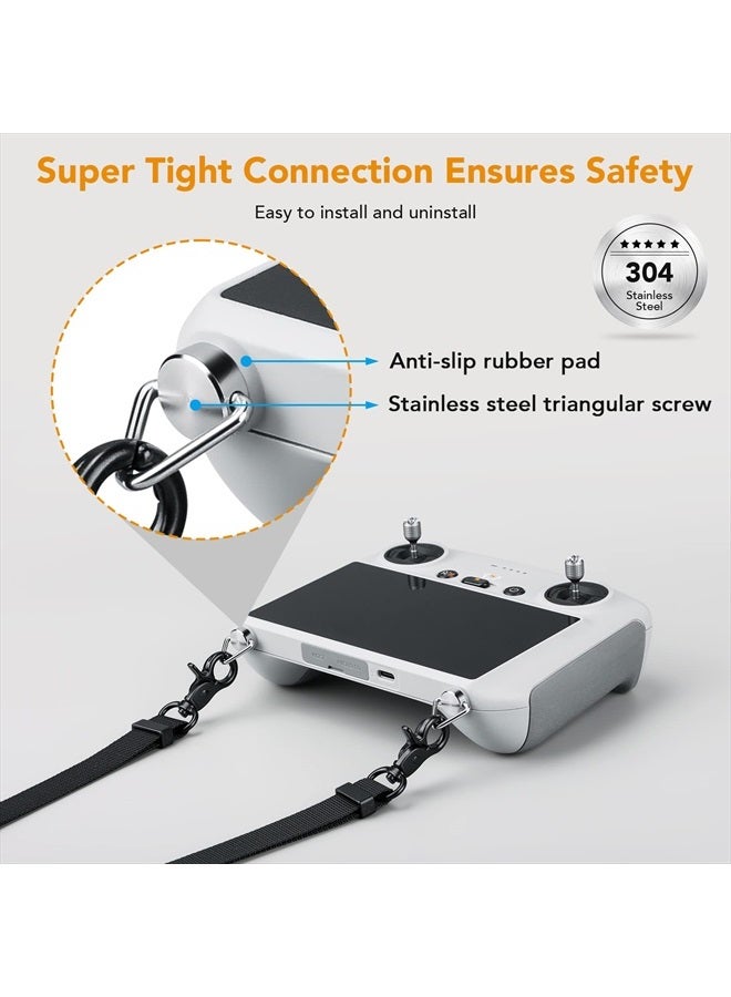Lykus 2023 Lanyard/Neck Strap/Leash for DJI RC/RC 2/RC Pro, Orange Strap, Triangular Screws, Compatible with DJI Air 3,DJI Mini 3/Pro,Mavic 3/Classic - Image 5