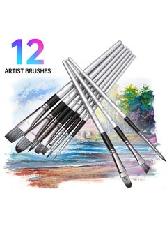 12Pcs Artist Paint Brushes Art Set Brush Acrylic Oil Watercolour