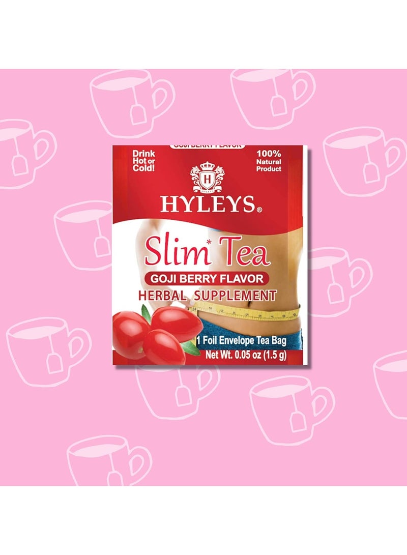 Hyleys Slim Tea Goji Berry Flavor - Weight Loss Herbal Supplement Cleanse and Detox - 25 Tea Bags (1 Pack) - Image 3