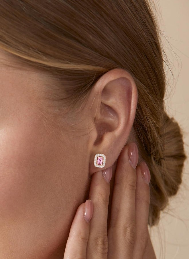 MINUTIAE Gold-Plated Contemporary Stud Earrings for Women's & Girls | Teardrop Shape Earring | Fashion Jewellery MNT0473PK_G - Image 5