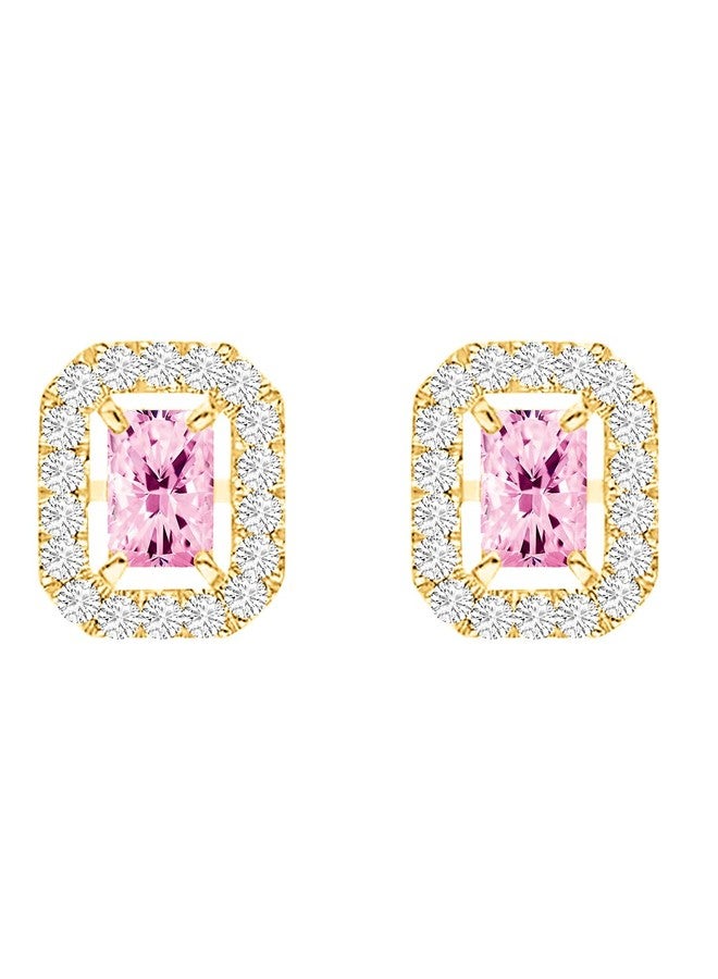 MINUTIAE Gold-Plated Contemporary Stud Earrings for Women's & Girls | Teardrop Shape Earring | Fashion Jewellery MNT0473PK_G - Image 1