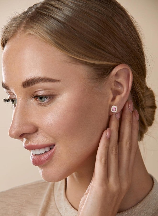MINUTIAE Gold-Plated Contemporary Stud Earrings for Women's & Girls | Teardrop Shape Earring | Fashion Jewellery MNT0473PK_G - Image 3