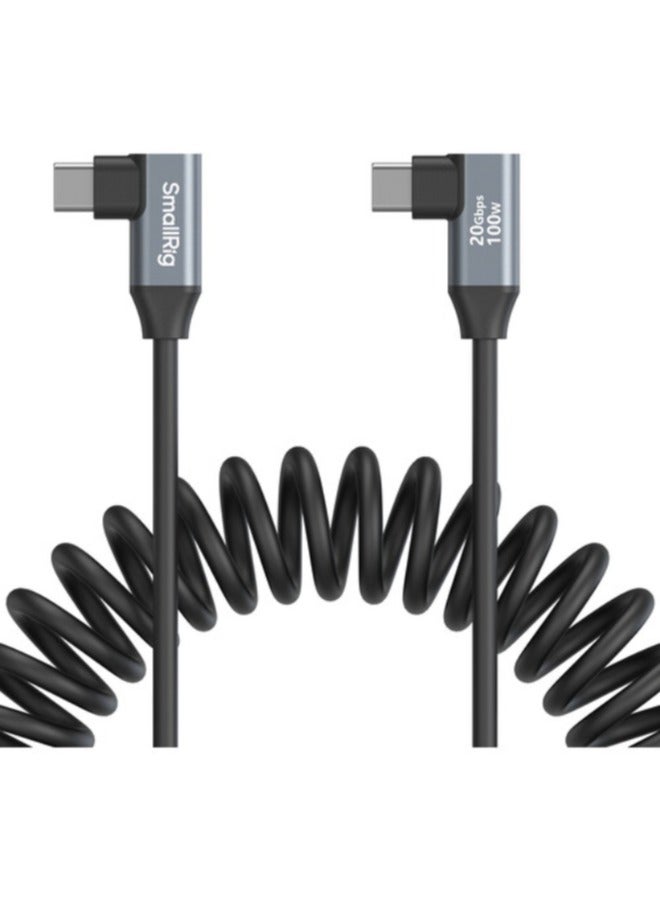 SmallRig USB-C (Angled) to USB-C (Angled) Coiled Data Cable 4793 - Image 1
