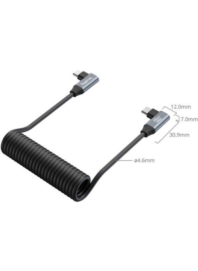 SmallRig USB-C (Angled) to USB-C (Angled) Coiled Data Cable 4793 - Image 5