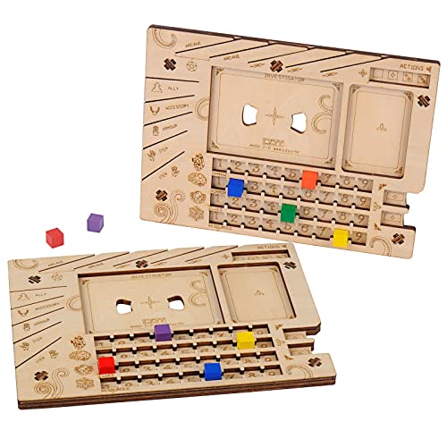 CZYY Investigator Dashboard Set of 2 Player Organization Board Wood Laser Cut Game Accessories for Arkham Horror LCG Eldritch Horror - Image 1
